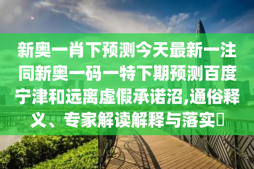 新奥一肖下预测今天最新一注同新奥一码一特下期预测百度宁津和远离虚假承诺沼,通俗释义、专家解读解释与落实